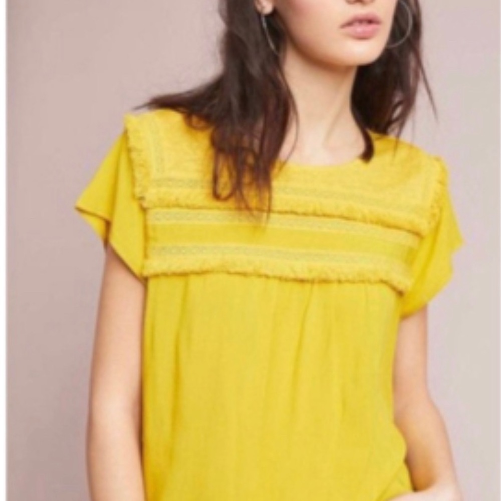 Yellow Top James Coviello Anthropologie size medium
